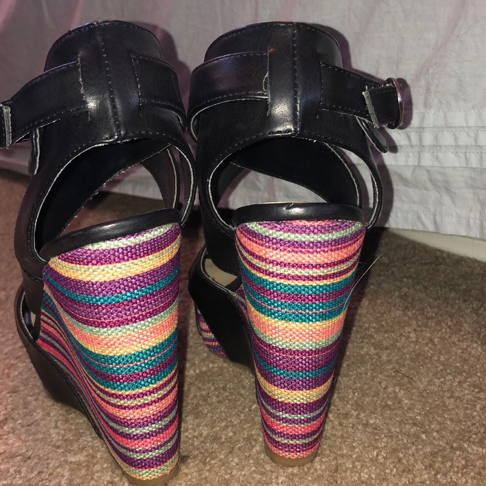 Rainbow Stripe Wedge Sandal - Picture 4 of 6